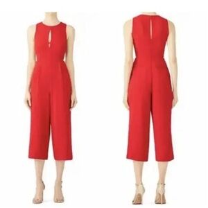Greylin Red Sleeveless Cropped Jumpsuit Size S